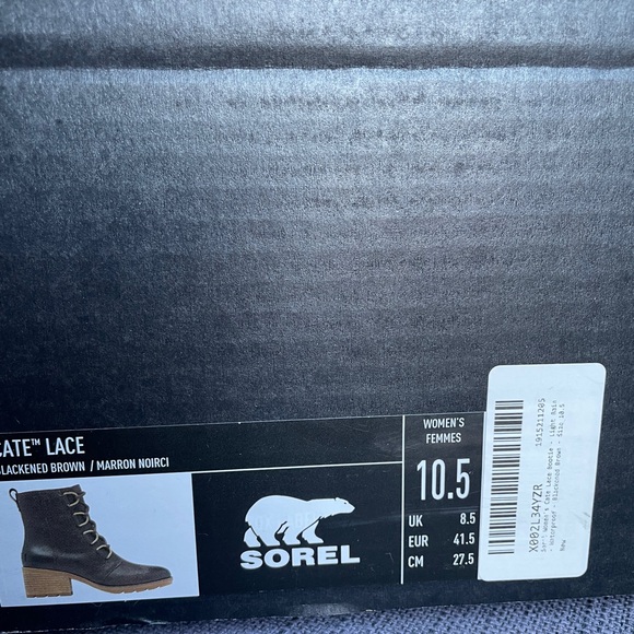 Sorel Cate Lace up Waterproof Boot 10.5 Blackened Brown - Picture 8 of 8